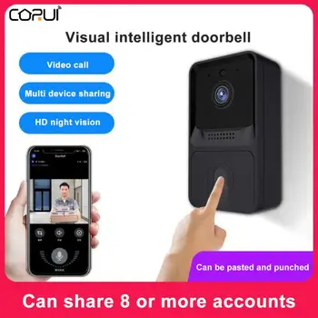 Coruı Akıllı Görsel kapı zili HD Gece Görüş Kablosuz Video Ses Kapı Zili Ev Güvenlik Alarm Karşılama Kapı Zili Kolay Kurulum