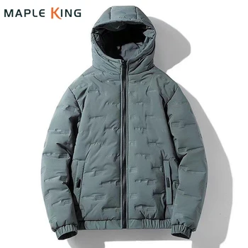Erkek Parka Hombre kışlık ceketler Ceket %2023 Pamuk Yastıklı Kapşonlu Sıcak Rüzgar Geçirmez Erkek Giyim Chaquetas Kolej Bombacı Ceket 5XL