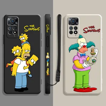 Simpsons Homer Aile Krustythe Palyaço Sıvı Kılıf Xiaomi Redmi İçin Not 11 11T 9 9S 8 10 Pro Redmi için 8 9T 9A 9C 10C K40