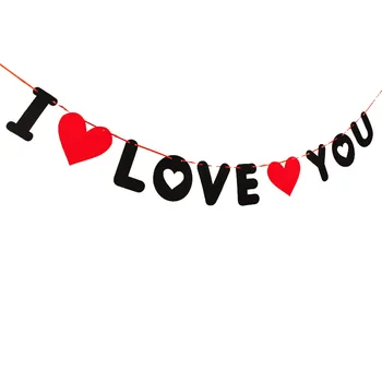 1 takım Kırmızı Kalp Seni Seviyorum Harfler Flama Afiş Düğün Teklif Evlilik parti Mutlu sevgililer Günü Dekorasyon Sevgilisi Malzemeleri
