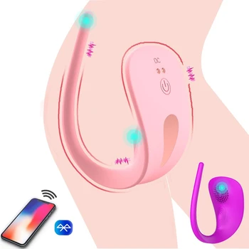U Tipi Giyilebilir Külot Vibratör Uzaktan APP Kontrol Vajina Klitoris Teşvik Anal Masaj Yetişkin Seks Oyuncakları Kadınlar İçin Masturbator