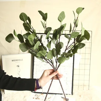 Yapay İpek Yaprak Okaliptüs yeşil Yapraklar Düğün Dekorasyon İçin DIY Çelenk Hediye Scrapbooking Craft Apple Bitkiler Sahte Çiçek