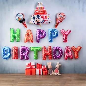 44x30cm Minnie Mickey Mouse Kek Alüminyum Balonlar Çocuk Mutlu Doğum Günü Partisi Dekoratif Balon Bebek Duş Malzemeleri Favor
