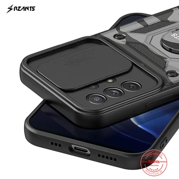 Rzants Samsung Galaxy A72 A52 A51 A71 A32 A52S 4G 5G Durumda [Orman tankı] Kamuflaj Lens Proetction Halka Askeri Serin Kapak