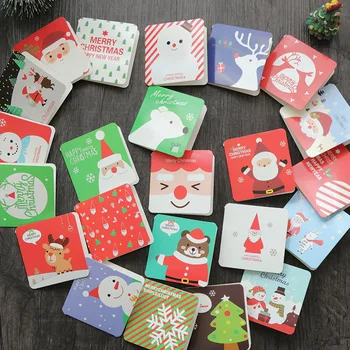 24 takım / grup mix stilleri Küçük Noel kartları hediye mesaj kartı DIY dekorasyon kartı 24 ADET kart+24 ADET zarf