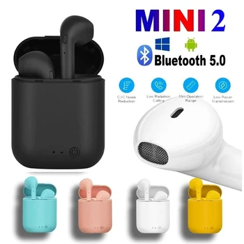TWS kablosuz kulaklıklar Mini 2 Bluetooth Kulaklık Mat Macaron Kulaklık müzik mikrofonlu kulaklıklar Şarj Kutusu sporcu kulaklığı