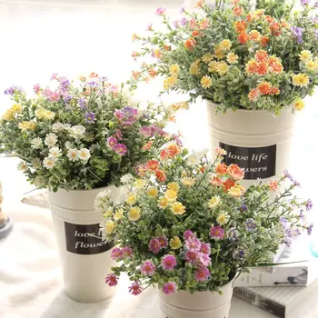 2 adet Yapay Buzlu Papatya Çiçek toptan bahçe düğün dekorasyon Ev Mobilya Ücretsiz Kargo