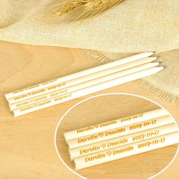 10 adet Kişiselleştirilmiş Kazınmış Ahşap Kalemler Kalem Düğün Hediyesi İyilik Bebek Duş Parti Faovr