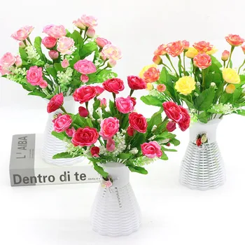 30cm Kamelya İpek yapay çiçekler Buket 7 Büyük Kafa Ve 6 Tomurcuk Ucuz Sahte Çiçek Ev Düğün Dekorasyon İçin sevgililer Günü