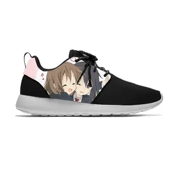 Anime Manga Karikatür K-On Akiyama Mio Hirasawa Yui Spor koşu ayakkabıları Rahat Nefes Hafif 3D Baskı Erkekler Kadınlar Sneakers