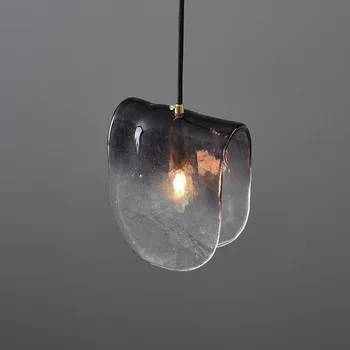 Modern Minimalist Cam avize ışık Başucu masa bakır asılı yatak odası için lamba Yemek çalışma odası Kapalı tavan lambası