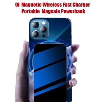 15W Qi Manyetik Kablosuz Hızlı Şarj iPhone 11 12 13 Taşınabilir Magsafe PowerBank Şarj Cihazı Samsung Huawei Xiaomi İçin