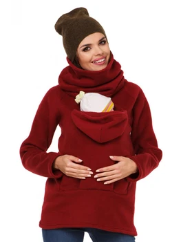 Patlayıcı Moda hamile kıyafetleri Çok Fonksiyonlu Kanguru Kazak Anne Ve Bebek Giyim Bir Ceket