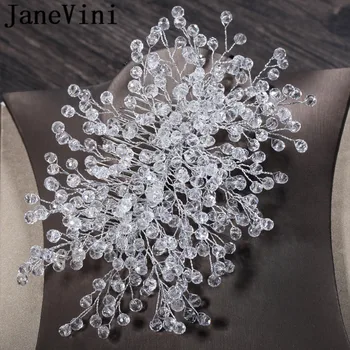 JaneVini Temizle Kristaller Düğün Saç Combs Gelin Lüks Boncuklu Headdress Boho Gelin Parti Saç Tarak Süsler Moda takı