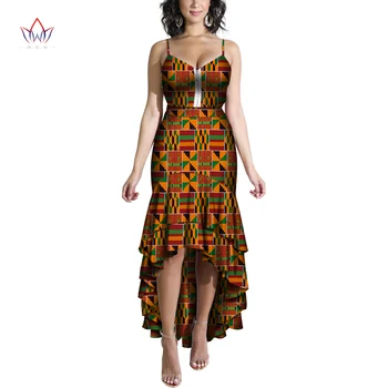Artı Boyutu Yeni Afrika Dashiki V Yaka Kaşkorse Elbise Kadınlar Geleneksel afrika kıyafeti Seksi Afrika pamuklu elbiseler WY6964