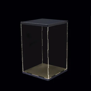 Şeffaf Akrilik Ekran Kutusu Toz Geçirmez Koruma Modeli Gösterisi Durumda LED 21-21-30cm seçim için 6 renk