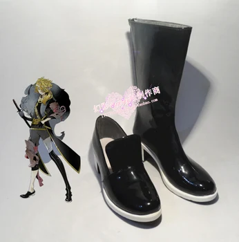 Touken Ranbu Shishiou Siyah Cadılar Bayramı Cosplay Çizmeler Ayakkabı H016