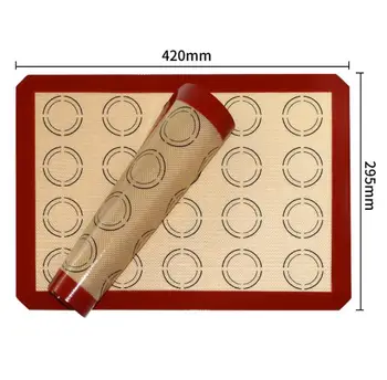 50 adet Silikon Macaron Pişirme Mat - Fırında Tavalar-Acıbadem Kurabiyesi / Pasta / Kurabiye Yapımı-Profesyonel Sınıf Yapışmaz SN1289
