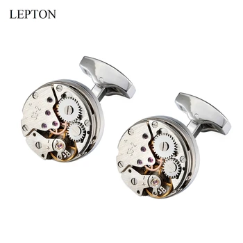 Sıcak Satış İzle Hareketi Tasarım Mens İçin Kol Düğmeleri Lepton Steampunk Dişli saat mekanizması kol Düğmeleri erkek gömleği Manşetleri Kol Düğmesi Hediye