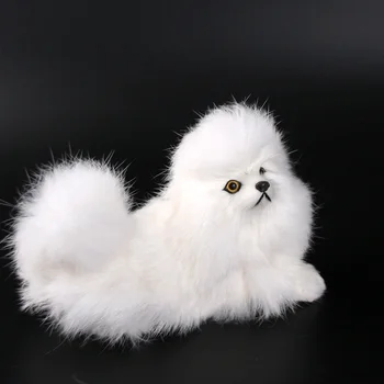 sevimli simülasyon kaniş köpek modeli oyuncak polietilen ve kürkler yalan köpek bebek hediye yaklaşık 16x8x11 cm 0694