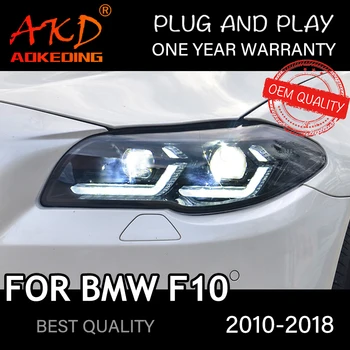 Far BMW F10 2011-2017 530i M5 Araba автомобильные товары LED DRL Hella Xenon Mercek Hella Hıd H7 F11 F18 Araba Aksesuarları