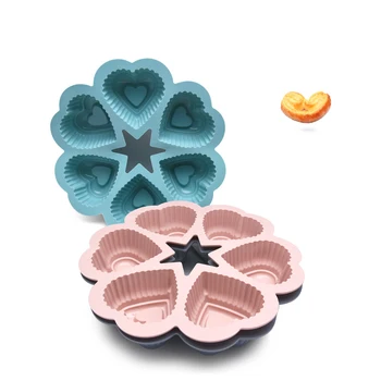 Kalp silikon kalıp Pişirme 6 kaviteler araçları kek Muffin Çikolata sabun yapışmaz formları kalıp Tepsi DIY Bakeware aksesuarları