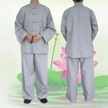 Festivali giyim Budist Shaolin Keşiş Takım Elbise Kung Fu Üniforma Dövüş Yüksek Kaliteli Pamuk DÜĞME FLY Sanat Arhat giyim setleri