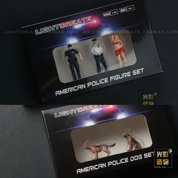 süper mini 1: 64 plastik pvc şekil NYPD New York Polis Polis Köpek 5 adet / takım