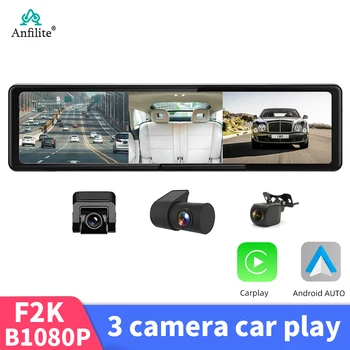 12 İnç 2K Araba Taşınabilir Dokunmatik CarPlay Ekran Kablosuz Android otomatik Geri kamera video kayıt 24H park Bluetooth GPS Navi
