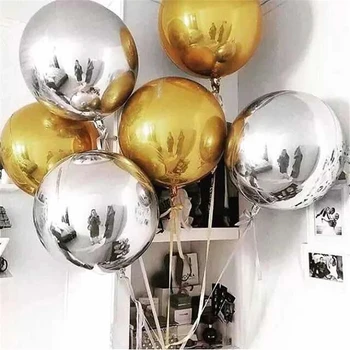 20 adet 10/22 inç Gül Altın Gümüş 4D Folyo Balonlar Yuvarlak Küre Şekilli topları Bebek Duş Düğün Doğum Günü Partisi Süslemeleri