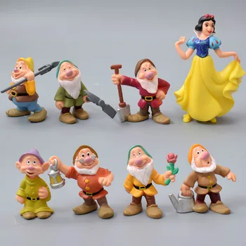 Disney 8 adet / takım 6-10cm Kar Beyaz Ve Yedi Cüceler aksiyon figürü oyuncakları Pvc Bebek Koleksiyonu Hediye Çocuk Odası Dekorasyon İçin