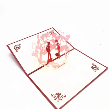 3D Lazer Kesim El Yapımı Kalp Severler Kağıt Davetiye Tebrik Kartları Kartpostal Parti Düğün sevgililer Günü Yıldönümü Kız Hediye
