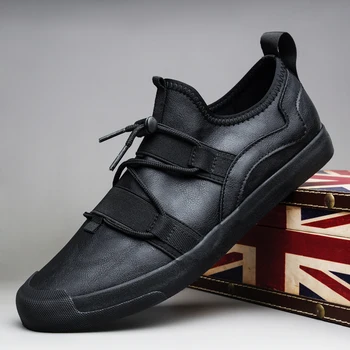 Tembel Eğlence deri ayakkabı Erkekler rahat ayakkabılar Islak Elastik erkek ayakkabıları Güz 2021 Yeni Spor Ayakkabı