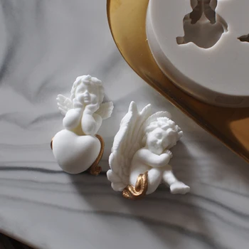 3D Melek Silikon Kalıpları Peri Bebek Sabunu Çikolata Gumpaste Kalıp Kek Dekorasyon Şeker Zanaat Araçları Mum Kalıpları DIY El Sanatları Kalıpları