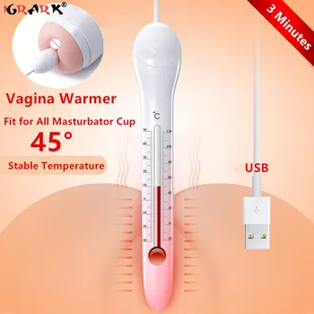 USB şarj sıcak sopa erkek Masturbator vajina kupası seks bebek ısıtma sopa vajina ısıtıcı erotik aksesuarları seks oyuncakları erotik oyuncaklar