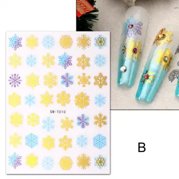 Tırnak Çıkartması Su Geçirmez Tırnak Dekorasyon Kar Tanesi Tarzı DIY Nail Art Sticker Dekorasyon