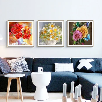 DIY 5D Elmas Boyama Çiçek Tarzı Güzel Kiti Tam Matkap Kare Nakış Mozaik sanat resmi Rhinestones Ev Dekor Hediyeler