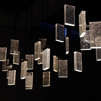 Merdiven ışıkları aydınlatmaları kristal avize dubleks büyük avize oturma odası lobi için