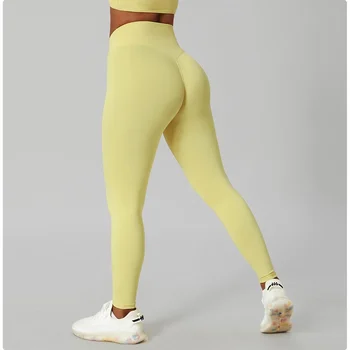 Yüksek Bel Çıplak Tayt İtme Yüksek Spor kadın Spor Koşu Yoga Pantolon Enerji Dikişsiz Tayt Spor Kız Tayt