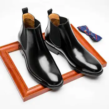 erkek moda chelsea çizmeler nefes hakiki deri ayakkabı siyah kahverengi kovboy çizme bahar sonbahar ayak bileği botas adam chaussure