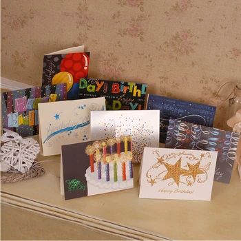 3 adet mutlu doğum günü tebrik karton kutu glitter iş doğum günü kartları parti davetiye kartları