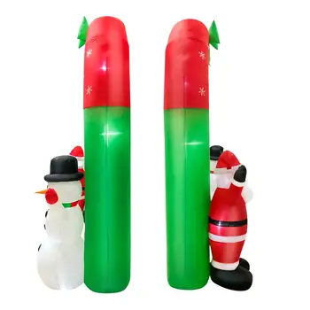 LED ışıkları ile şişme kemer sanat Noel Baba kardan adam Noel çim AB Tak için