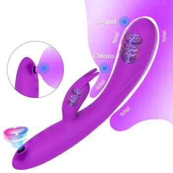 3 İn 1 G-spot Vibratör Klitoris Enayi Yapay Penis Vibratör Stimülatörü Emme Vibratör Masturbator G-spot masaj Çubuğu