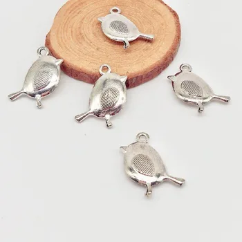 20 adet moda metal Küçük şişman kuş charms dıy Charms Fit Kolye Kolye uğurlu takı yapımı