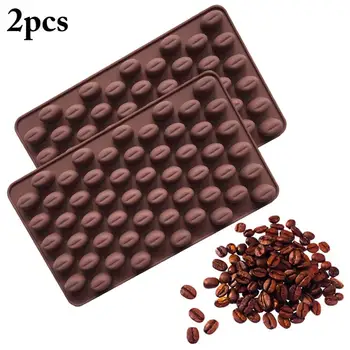 55 Kavite Mini Kahve Çekirdekleri Şekli Pişirme Tepsisi çikolatalı kek Dekorasyon Araçları Fondan silikon şekerleme kalıbı Kek Dekorasyon Pişirme
