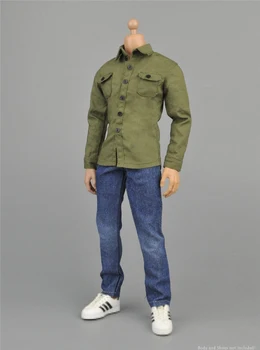 ZY5001 1/6 Erkek giyim Takım Elbise Ordu Yeşil ceket ve Mavi Kot pantolon seti İçin 12 