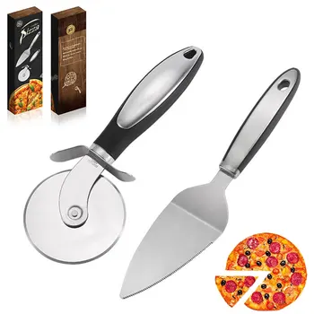 Paslanmaz Çelik Pizza Kürek Tekerlek Gıda Kesme Aletleri Ev Pizza Kürek Bıçak Kek Bölücü Aracı Kek Pişirme Mutfak Aksesuarları