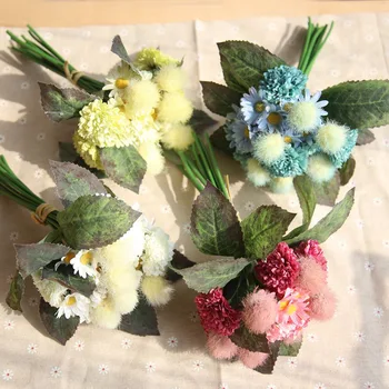 Yapay Ponpon Çiçek DIY Simülasyon yapay çiçekler Düğün Buketleri Ev Dekor Parti Çiçek Düzenleme Çiçek Duvar