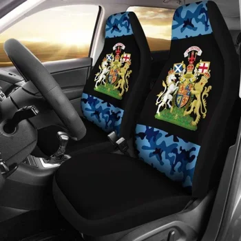 Kraliyet Arması İskoçya Camo Tarzı Araba koltuğu Kapakları İnanılmaz, 2 paket Evrensel Ön Koltuk Koruyucu Kapak