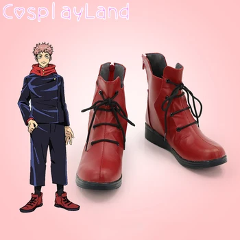 Anime Cosplay Jujutsu Kaisen Yuji Itadori Kırmızı Cosplay Çizmeler Ayakkabı Cosplay Aksesuarları Cadılar Bayramı parti ayakkabıları Kostümleri